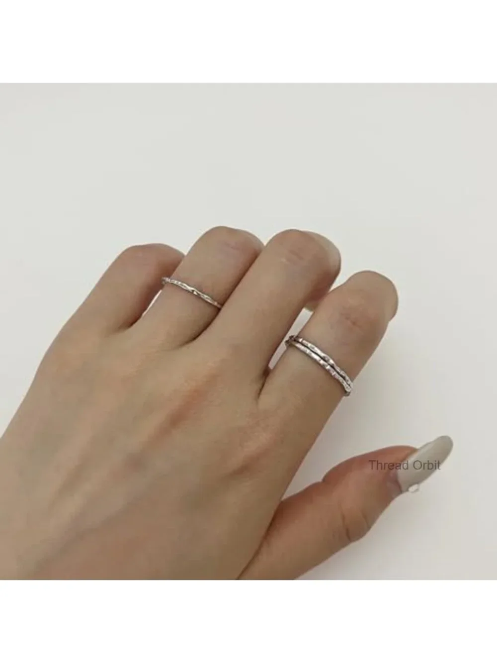 925 Sterling Silver Minimalist Hammered Knuckle Stacking Rings Set